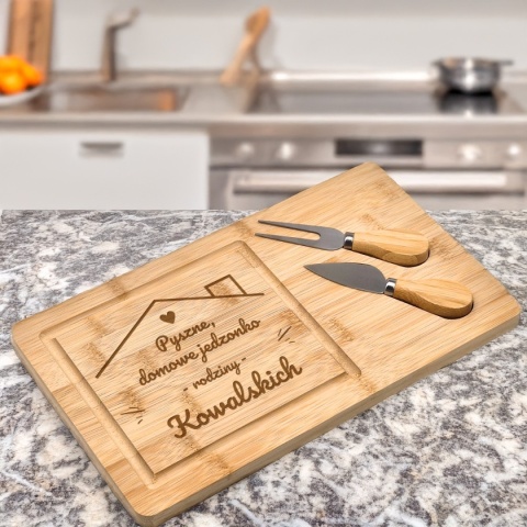DESKA DO SERÓW Z GRAWEREM - PREZENT DLA RODZINY