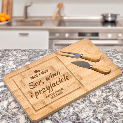 DESKA DO SERÓW Z PERSONALIZACJĄ - PREZENT DLA DWOJGA / PRZYJACIÓŁ