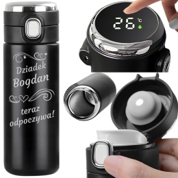 KUBEK TERMICZNY LED 420ML Z GRAWEREM PREZENT DLA DZIADKA