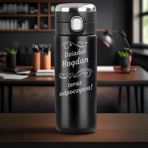 KUBEK TERMICZNY LED 420ML Z GRAWEREM PREZENT DLA DZIADKA