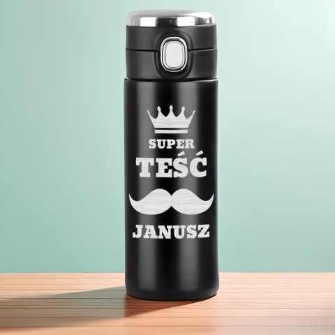 KUBEK TERMICZNY LED SUPER TEŚĆ prezent dla teścia na święta