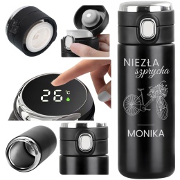 KUBEK TERMICZNY LED Z GRAWEREM prezent dla rowerzysty