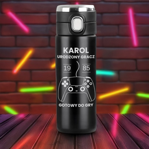 Kubek termiczny termos z grawerem – prezent dla gracza na urodziny