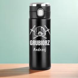 KUBEK TERMICZNY Z GRAWEREM prezent dla górnika na barbórkę
