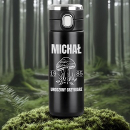 KUBEK TERMICZNY Z GRAWEREM - prezent dla grzybiarza „Urodzony grzybiarz