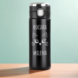 KUBEK TERMICZNY Z GRAWEREM prezent dla kociary dziewczynki