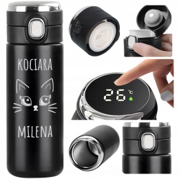 KUBEK TERMICZNY Z GRAWEREM prezent dla kociary dziewczynki