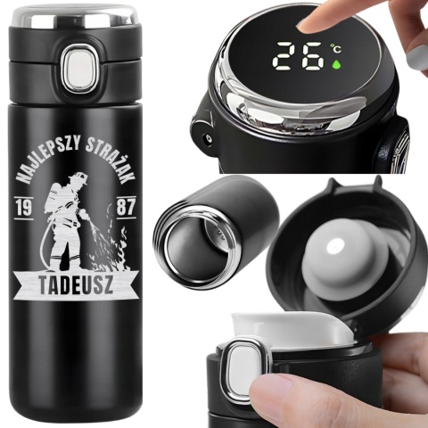 KUBEK TERMICZNY Z GRAWEREM prezent dla strażaka na urodziny