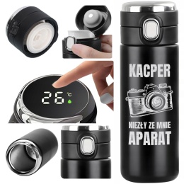 KUBEK TERMICZNY Z WYŚWIETLACZEM prezent dla fotografa