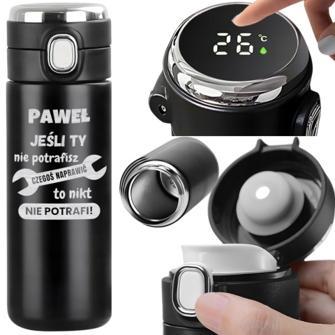 Kubek termiczny LED personalizowany - prezent dla mechanika na Święta