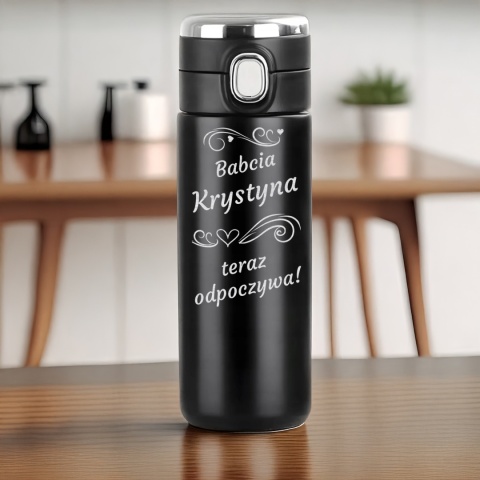 PREZENT DLA BABCI grawerowany kubek termiczny LED