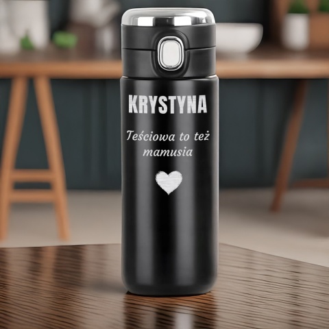 PREZENT ŚWIĄTECZNY DLA teściowej kubek termiczny z grawerem i wyświetlaczem