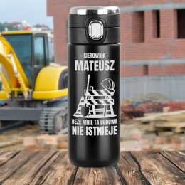 ŚMIESZNY PREZENT UPOMINEK DLA BUDOWLAŃCA kubek termiczny z grawerem