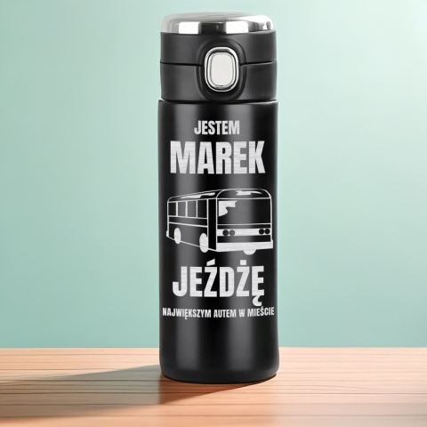 TERMOS Z GRAWEREM I WYŚWIETLACZEM prezent dla kierowcy autobusu