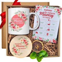 Zestaw dla mamy – kubek, kupony, podstawek upominek dla mamy