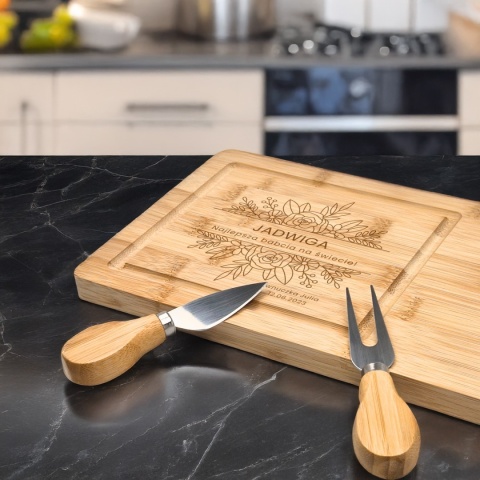 BAMBUSOWA DESKA DO SERÓW - PIĘKNY PREZENT DLA BABCI