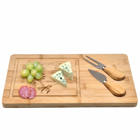 BAMBUSOWA DESKA DO SERÓW - PIĘKNY PREZENT DLA MAMY OD DZIECI