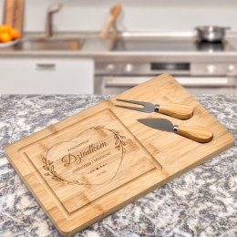 BAMBUSOWA DESKA DO SERÓW - WYJĄTKOWY PREZENT DLA BABCI I DZIADKA