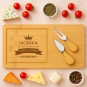 DESKA DO SERÓW Z GRAWEREM - ELEGANCKI PREZENT DLA KOBIETY