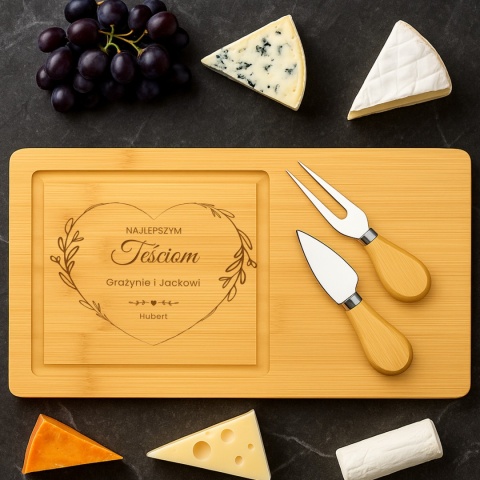 DESKA DO SERÓW Z GRAWEREM - WYJĄTKOWY PREZENT DLA TEŚCIÓW