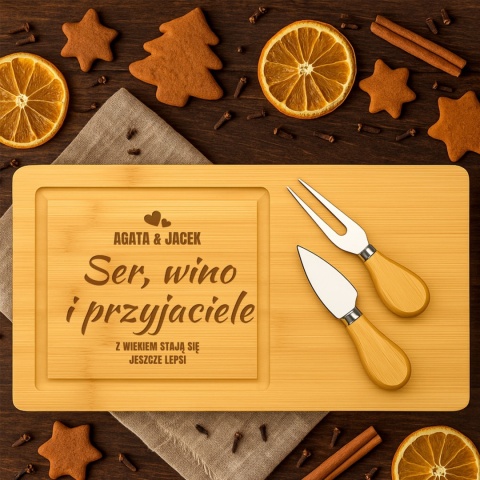 DESKA DO SERÓW Z PERSONALIZACJĄ - PREZENT DLA DWOJGA / PRZYJACIÓŁ