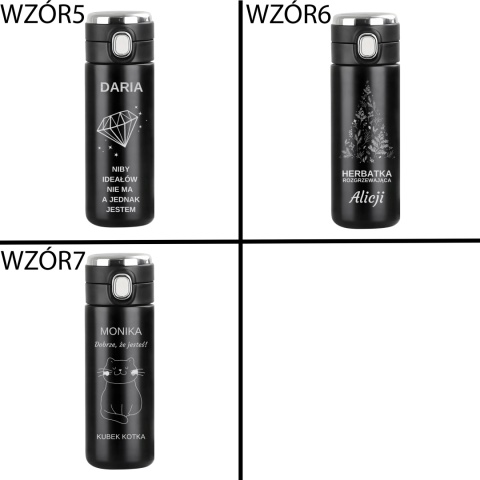 GRAWEROWANY KUBEK TERMOS Z WYŚWIETLACZEM 400ml DLA NIEJ