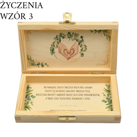 PAMIĄTKA NA CHRZEST CHRZTU ŚWIĘTEGO PUDEŁKO NA PIENIĄDZE 20X10,5X3,5cm Z ZAMKIEM