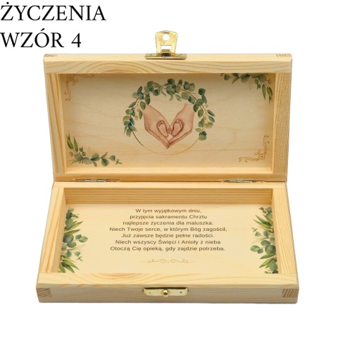 PAMIĄTKA NA CHRZEST CHRZTU ŚWIĘTEGO PUDEŁKO NA PIENIĄDZE 20X10,5X3,5cm Z ZAMKIEM