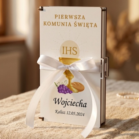 Pudełko na pieniądze na Komunię Świętą – personalizowana pamiątka