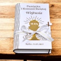 Pudełko na pieniądze na Komunię Świętą 3D ze złotym kielichem