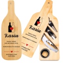 Zestaw do wina w bambusowej butelce - akcesoria do wina, prezent dla żony