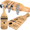 ZESTAW DO WINA W BAMBUSOWYM ETUI - AKCESORIA DO WINA PREZENT DLA BABCI