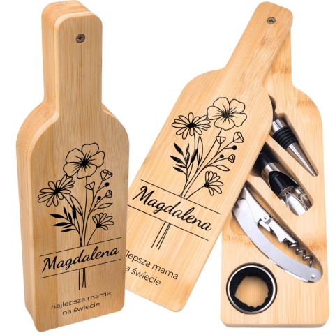Zestaw do wina z nadrukiem - prezent dla mamy