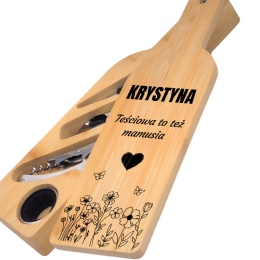 ZESTAW DO WINA W BAMBUSOWYM ETUI - ELEGANCKI PREZENT DLA TEŚCIOWEJ