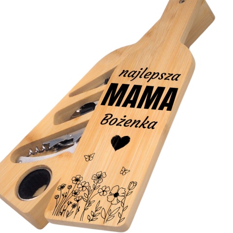 Zestaw do wina w bambusowym etui – prezent dla najlepszej mamy