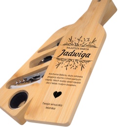 ZESTAW DO WINA W BAMBUSOWYM ETUI - SPOKOJNY I ELEGANCKI PREZENT DLA BABCI