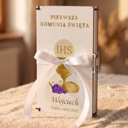 Pudełko na pieniądze na Komunię Świętą z nadrukiem – personalizowane