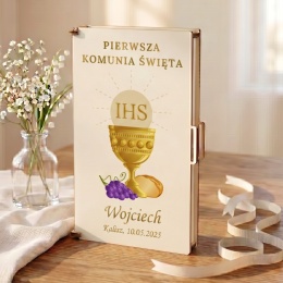 Pudełko na pieniądze na Komunię Świętą z nadrukiem – personalizowane